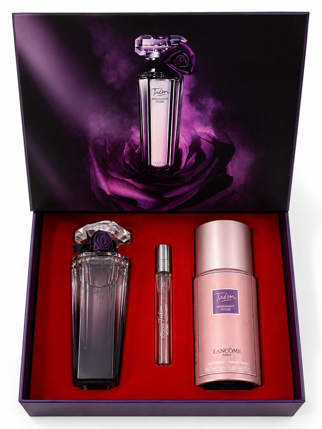 Lancôme Trésor Midnight Rose Gift Set – Eau de Parfum, Travel Spray & Deodoran